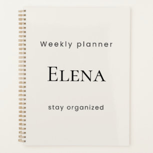 Planificador Semanal Beige Mínimo Personalizado