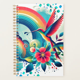 Planificador Semanal Colibrí Arcoíris Retro