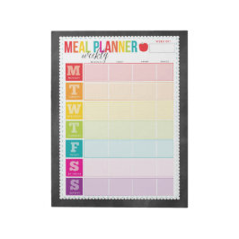 Planificador Semanal de Comidas Colorido Cuaderno