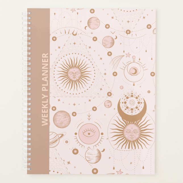 PLANIFICADOR SEMANAL DE DISEÑO DE PINK BOHO (Anverso)