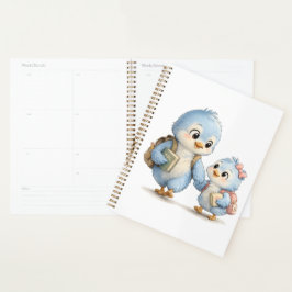 Planificador Semanal de Pájaro Azul Adorable