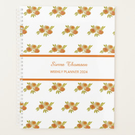 Planificador semanal de patrón de Rosas de Apricot