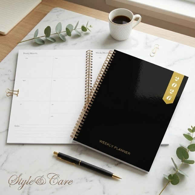 Planificador Semanal de Texto Moderno Personalizad (Custom Modern Text Stylish WEEKLY PLANNER)