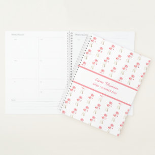 Planificador Semanal Floral de Amapolas Rosadas Ac