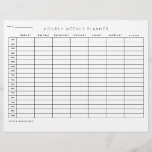Planificador semanal horario de hojas impresas