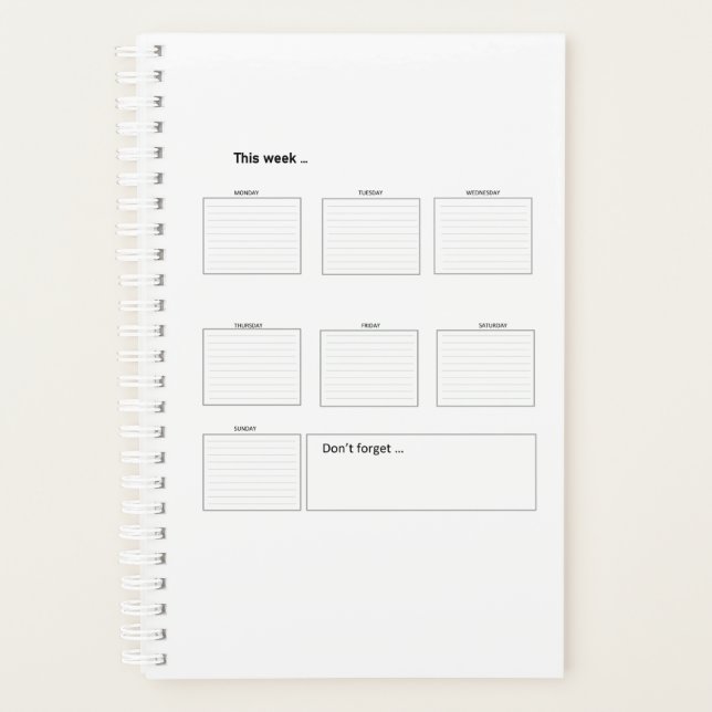 Planificador semanal Imprescindible para hacer lis (Anverso)