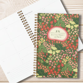 Planificador Semanal Mensual de Monograma Floral P