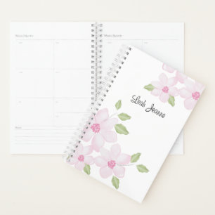 Planificador semanal/mensual en espiral floral de