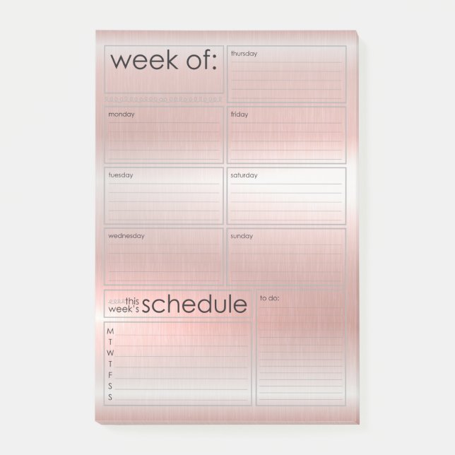 planificador semanal Notas Post-it® (Anverso)