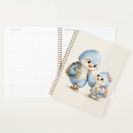 Planificador Semanal Pequeño Pájaro Azul Lindo