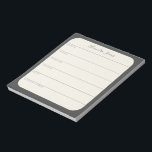 Planificador semanal personalizado en Bloc de nota<br><div class="desc">Un elegante billete de planificador semanal personalizado en blanco y negro.</div>