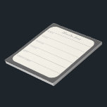 Planificador semanal personalizado en Bloc de nota<br><div class="desc">Un elegante billete de planificador semanal personalizado en blanco y negro.</div>