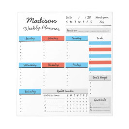 Planificador Semanal Personalizado Libreta de Nota