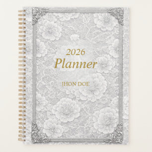 Planificador Simple Floral Con Marco 