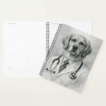 Planificador Veterinario Perro Médico Grisescala