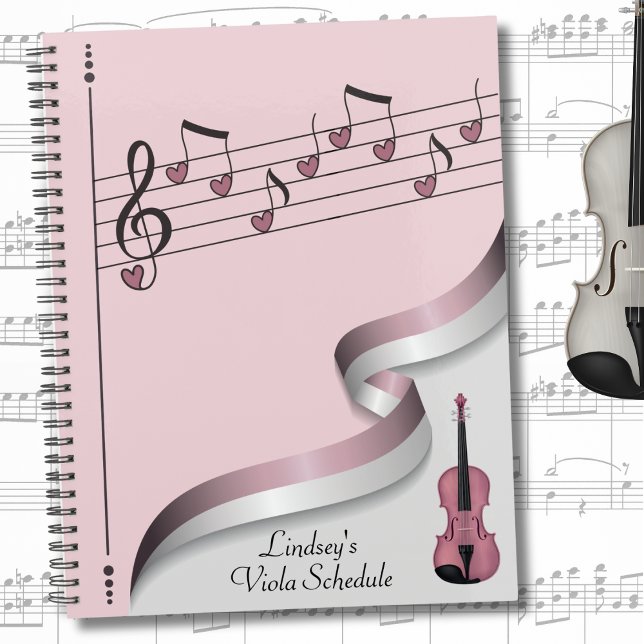 Planificador y Programador Musical Violeta Rosa (Pink Viola Musical Gift Planner & Scheduler)