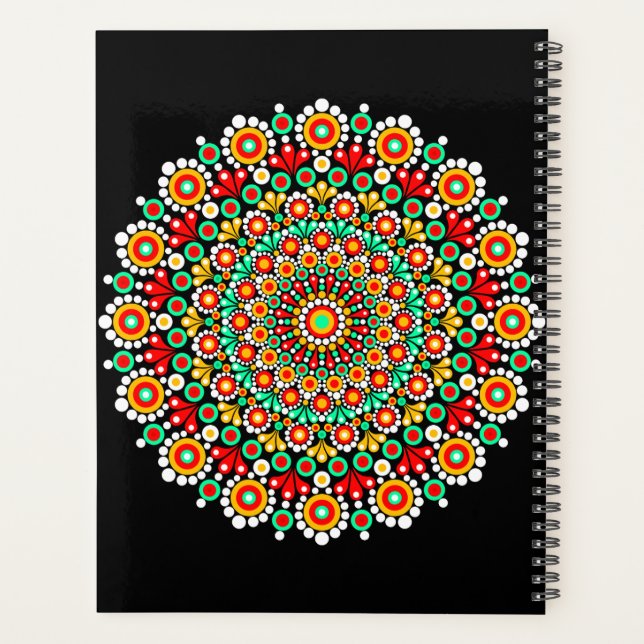 Planificadores de Patrón de Mandala Colorido Boho  (Reverso)