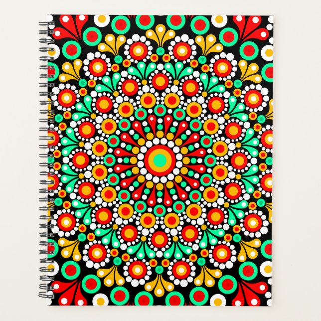 Planificadores de Patrón de Mandala Colorido Boho  (Anverso)
