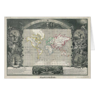 Planisferio 1847 Mapa del Mundo de Victor Levasseu