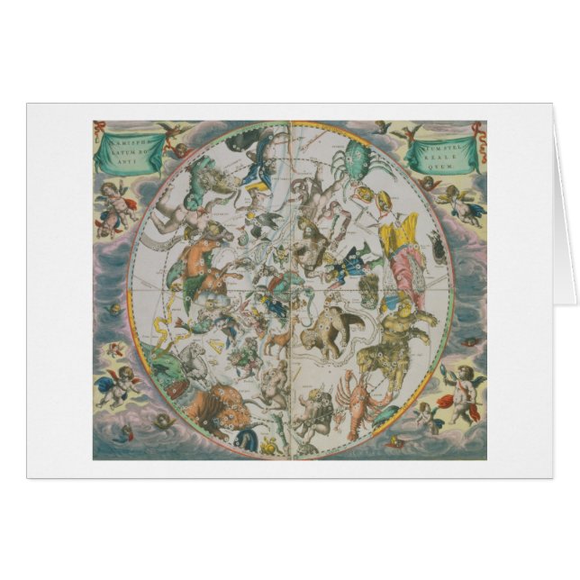 Planisferio celestial que muestra los Rótulos del (Anverso (Horizontal))