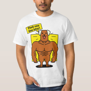 Plank Now Wine después graciosa camiseta de gimnas