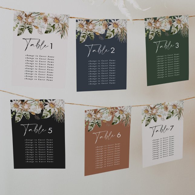 Plano de asiento de mesa de boda elegante tropical (Subido por el creador)