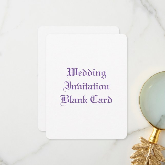 PLANO DE INVITACIÓN DE BODA EN BLANCO GRACIAS A SU (Anverso/Reverso In Situ)