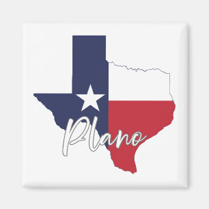 Plano, imán de mapas de bandera de Texas