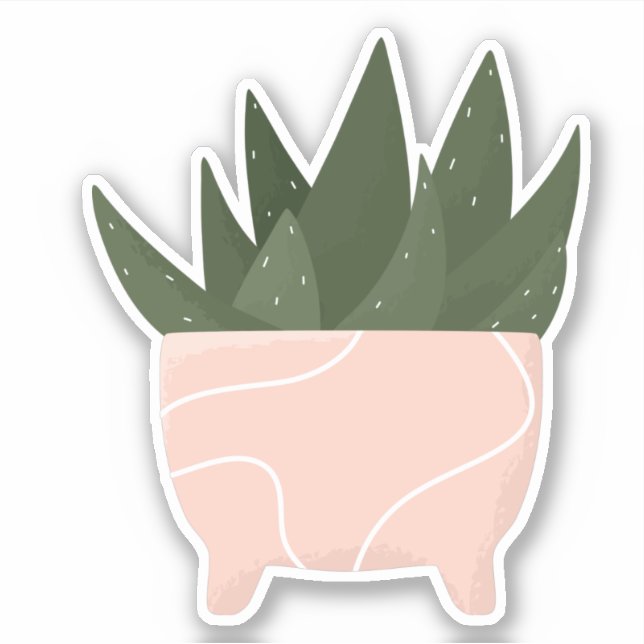 Planta de hogar verde en pegatina transparente en  (Anverso)