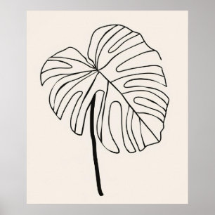 Planta de hojas de Monstera arte minimalista moder