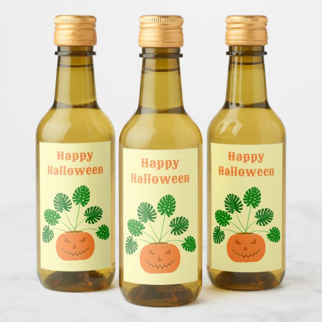 Planta de Monstera de Halloween en Personalizado d (Botellas)