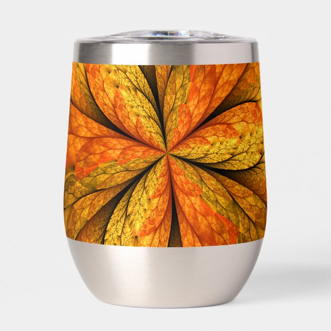 Planta de otoño, hoja de arte fractal abstracta mo (Frente)