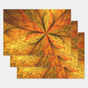 Planta de otoño, hoja de arte fractal abstracta mo