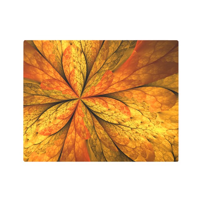 Planta de otoño, hoja de arte fractal abstracta mo (Anverso)