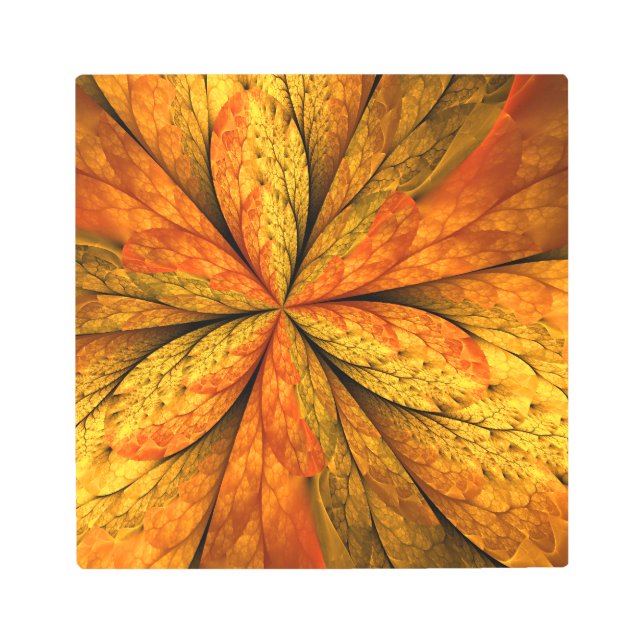 Planta de otoño, hoja de arte fractal abstracta mo (Anverso)