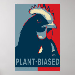 Planta de Poster de pollo de arte pop azul rojo