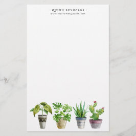 Planta en maceta de acuarela bohemio | Papelería c