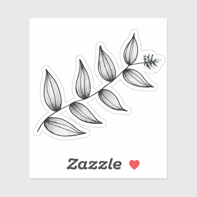 Planta Leafy | Botánico | Plume Pegatina de Salomó (Hoja)