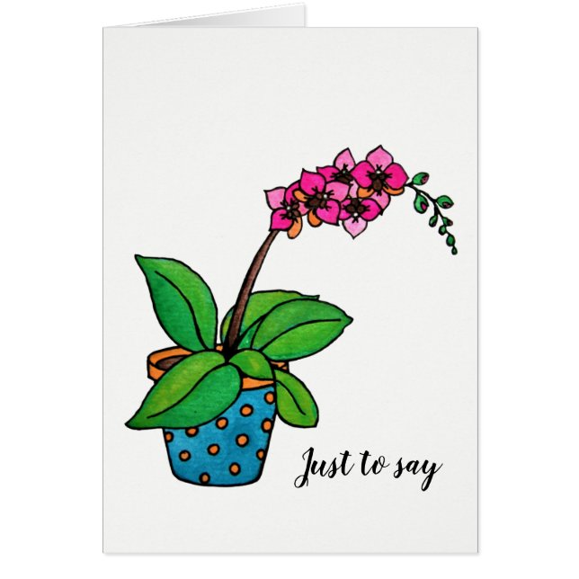 Planta Orquídea De Acuarela En Bella Caca (Frente)