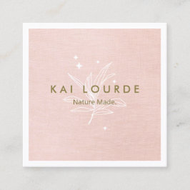 Planta rosa Rubor deja tarjeta de visita cuadrada