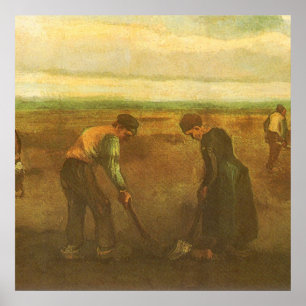 Plantación de papa por Vincent van Gogh, arte vint