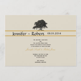 Plantación de roble en la invitación a la boda de