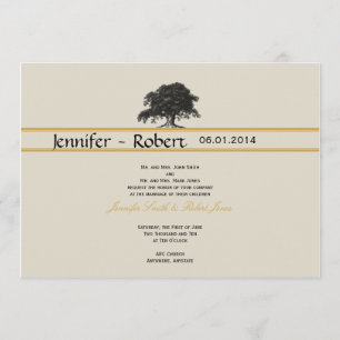 Plantación de roble en la invitación a la boda de