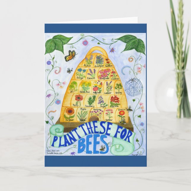 Plantar Esto Para La Tarjeta De Saludo De Las Abej (Anverso)