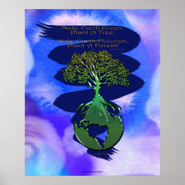 PLANTAR UN Poster Y Poema De Arte FORESTAL (Frente)