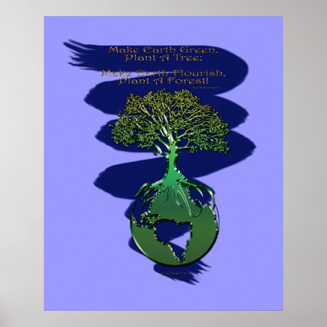 PLANTAR UN Poster Y Poema De Arte FORESTAL (Frente)