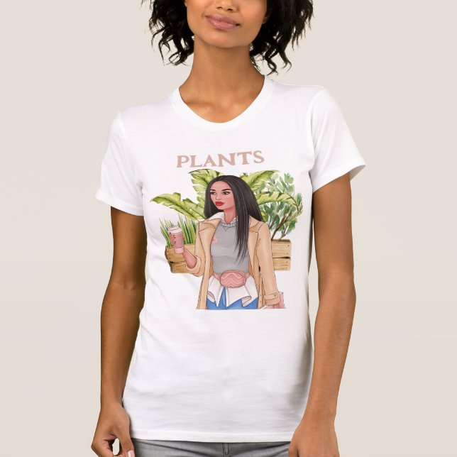 Plantas de acuarela de mujer camiseta (Anverso)