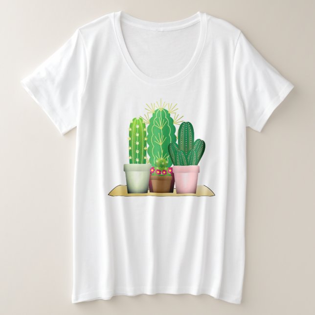 Plantas de cactus acuáticas / camiseta de jardín (Anverso del diseño)