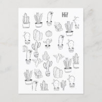 Plantas de Cactus divertidas con tarjeta postal de