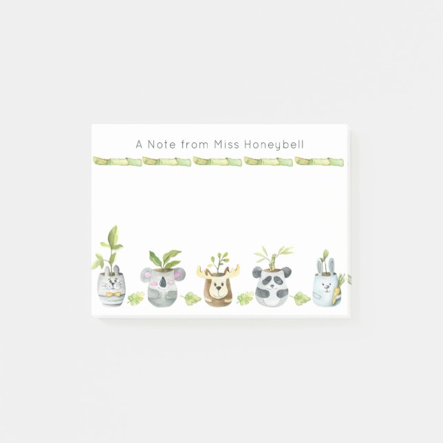 Plantas De Caza De Animales Cutos Nota Personaliza (Anverso)